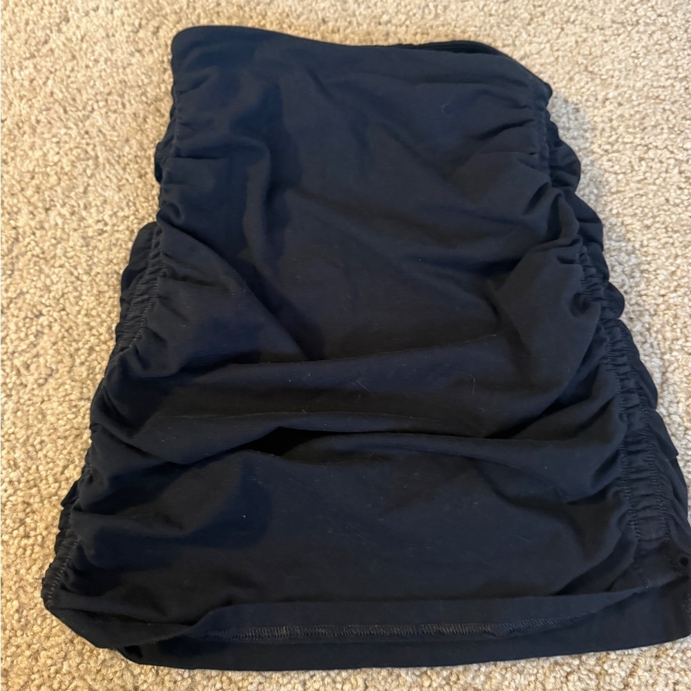 TNA Black Ruched Mini Skirt